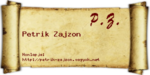 Petrik Zajzon névjegykártya